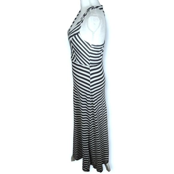 MONTEAU BLACK & WHITE STRIPE MAXI DRESS SZ.M EUC - Picture 4 of 6